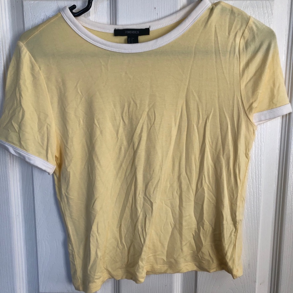 Forever 21 Cropped Yellow Top Sz small